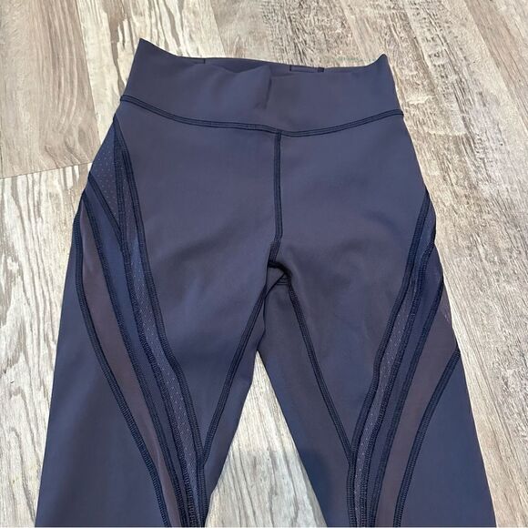 LULULEMON‎ Never Still Crop Leggings Womens Size 4 Run Blue Pockets Mesh - Picture 5 of 11
